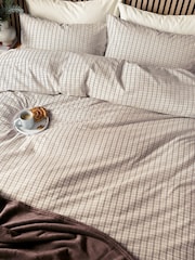 Helena Springfield Chocolate Tranquil Check Cotton Rich Cover Set - Image 4 of 6