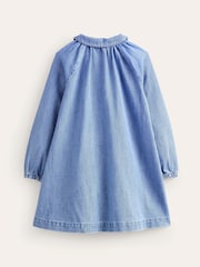 Boden Blue 100% Cotton Appliqué Rainbow Weather Shirt Dress - Image 2 of 4