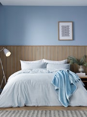 Helena Springfield Blue Tranquil Check Cotton Rich Cover Set - Image 1 of 6