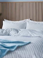 Helena Springfield Blue Tranquil Check Cotton Rich Cover Set - Image 2 of 6