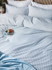 Helena Springfield Blue Tranquil Check Cotton Rich Cover Set - Image 3 of 6