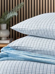 Helena Springfield Blue Tranquil Check Cotton Rich Cover Set - Image 4 of 6