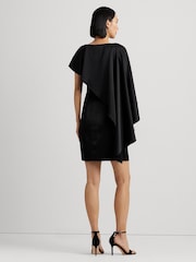 Lauren Ralph Lauren Hiliaycee Satin Cape Cocktail Black Dress - Image 3 of 9