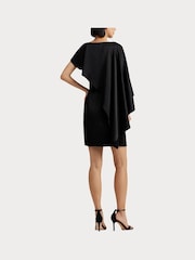 Lauren Ralph Lauren Hiliaycee Satin Cape Cocktail Black Dress - Image 5 of 9