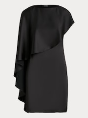 Lauren Ralph Lauren Hiliaycee Satin Cape Cocktail Black Dress - Image 9 of 9