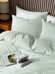 Helena Springfield Green Tranquil Check Cotton Rich Cover Set - Image 2 of 7
