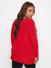 Yours Curve Red Twist Front Rib Swing Top - Image 3 of 3