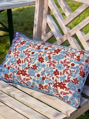 Land & Shore Blue or Red Yarrow Outdoor Cushion - Image 1 of 3