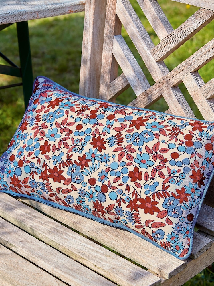 Land & Shore Blue or Red Yarrow Outdoor Cushion - Image 1 of 3 Land & Shore Blue or Red Yarrow Outdoor Cushion - Image 1 of 3