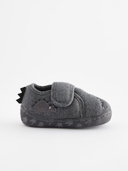 Grey Dino Touch Fastening Cupsole Print Slippers - Image 2 of 5