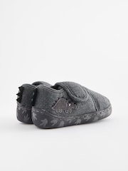 Grey Dino Touch Fastening Cupsole Print Slippers - Image 3 of 5