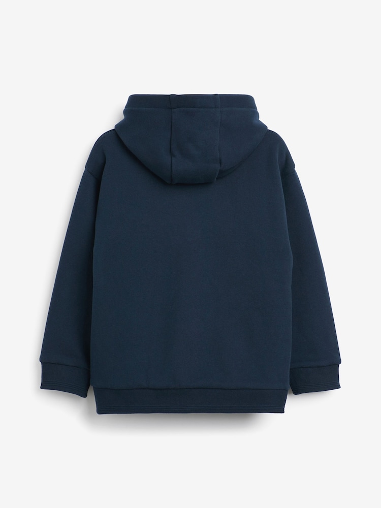 marine - Baker by Ted Baker Overhead 100% Cotton Hoodie - Image 7 of 8