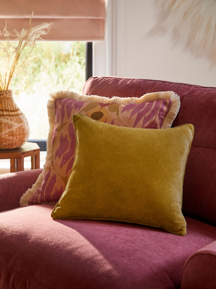 Cumin Yellow 59 x 59cm Matte Velvet Cushion - Image 2 of 5