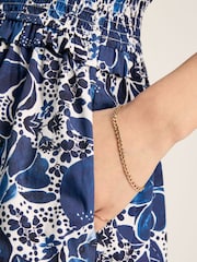 Joules Rosalie Blue & White V-Neck Frill Dress - Image 6 of 7
