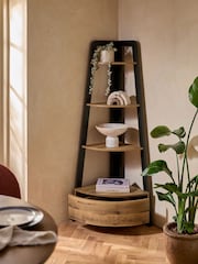 Dark Bronx Oak Effect Corner Ladder Shelf - Image 2 of 8