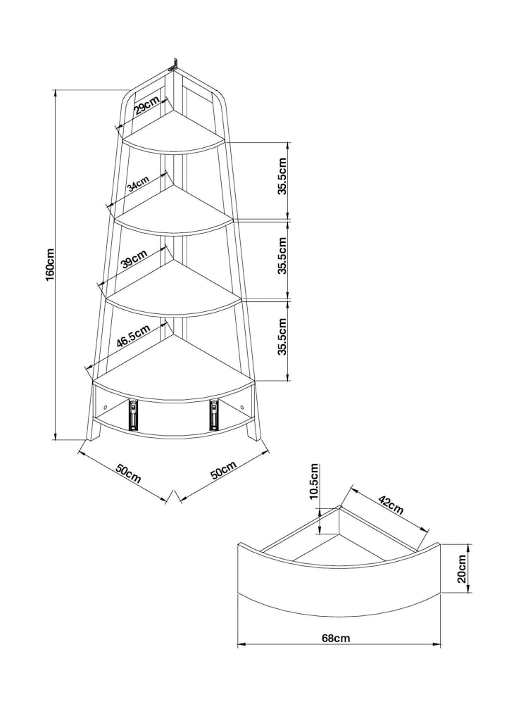 Dark Bronx Oak Effect Corner Ladder Shelf - Image 8 of 8