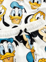 White Short Sleeve Mickey Donald T-Shirt & Shorts Set (3mths-8yrs) - Image 3 of 3