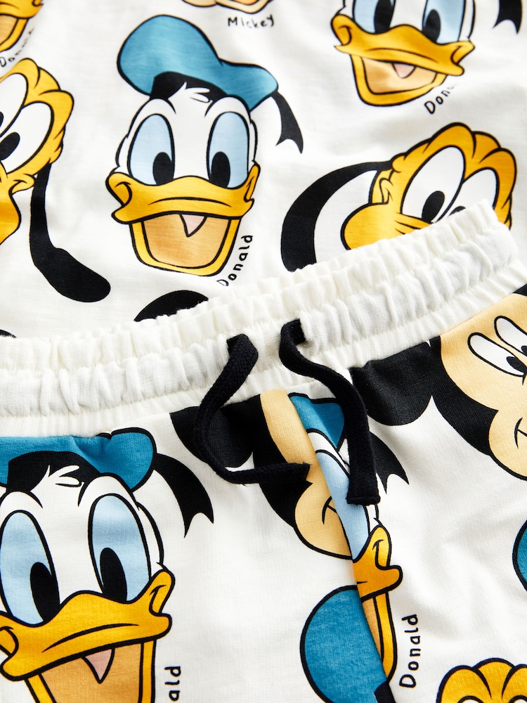 White Short Sleeve Mickey Donald T-Shirt & Shorts Set (3mths-8yrs) - Image 3 of 3