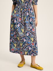 Joules Rosalie Blue V-Neck Frill Dress - Image 5 of 7