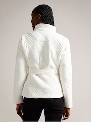 Ted Baker Cream Rosemia Padded Short Wrap Coat - Image 2 of 7