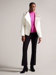 Ted Baker Cream Rosemia Padded Short Wrap Coat - Image 3 of 7