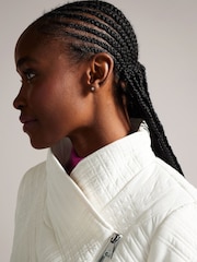 Ted Baker Cream Rosemia Padded Short Wrap Coat - Image 4 of 7