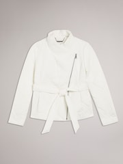 Ted Baker Cream Rosemia Padded Short Wrap Coat - Image 5 of 7