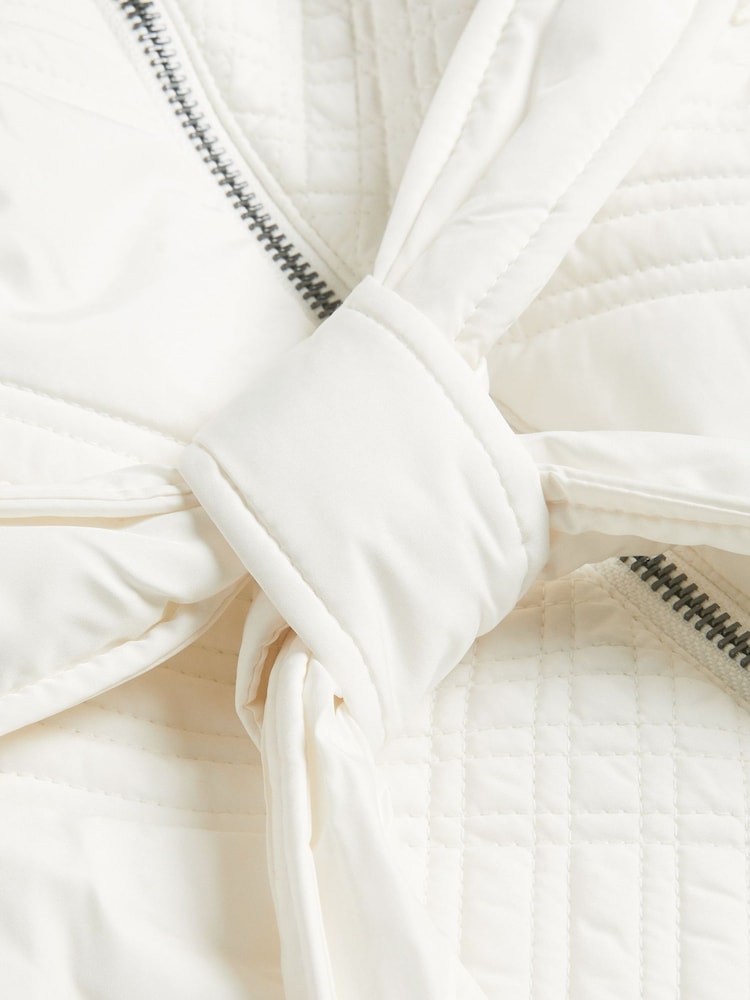 Ted Baker Cream Rosemia Padded Short Wrap Coat - Image 7 of 7