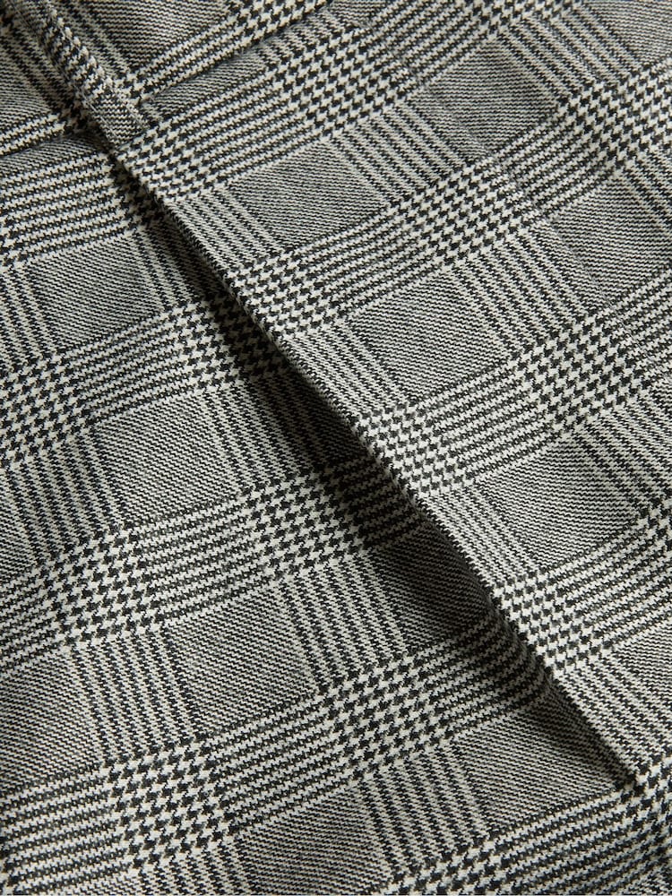 Ted Baker Grey Jommial Pleat Front Tapered Leg Check Trousers - Image 5 of 5