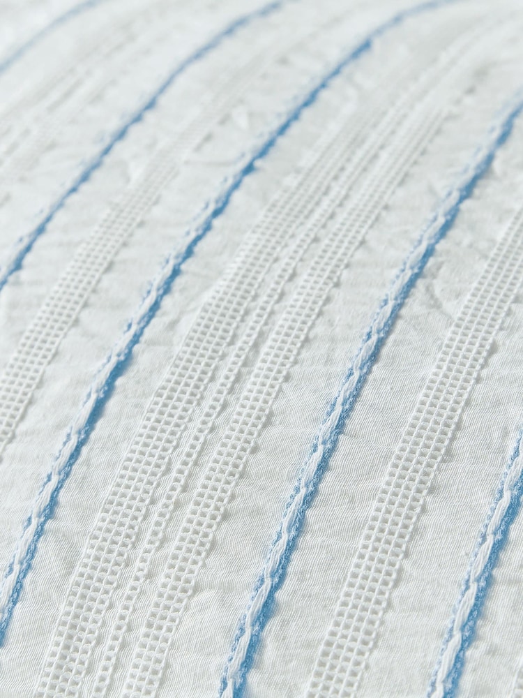 Helena Springfield Blue Waffle Stripe Cotton Rich Cover Set - Image 6 of 6