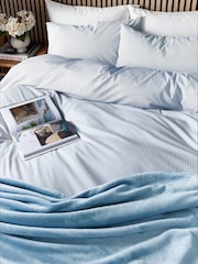 Helena Springfield Blue Twill Stripe Cotton Rich Cover Set - Image 2 of 6