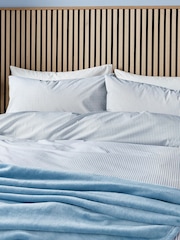 Helena Springfield Blue Twill Stripe Cotton Rich Cover Set - Image 3 of 6