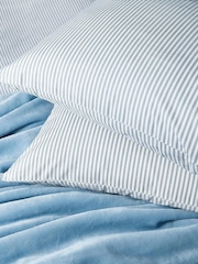 Helena Springfield Blue Twill Stripe Cotton Rich Cover Set - Image 4 of 6
