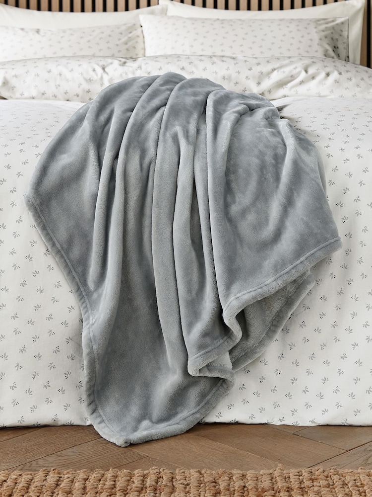 Helena Springfield Grey Snug Fleece Throw - Image 1 of 5 Helena Springfield Grey Snug Fleece Throw - Image 1 of 5