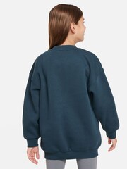 Nike Green Oversized Shine Fleece Sweatshirt - Image 2 of 4