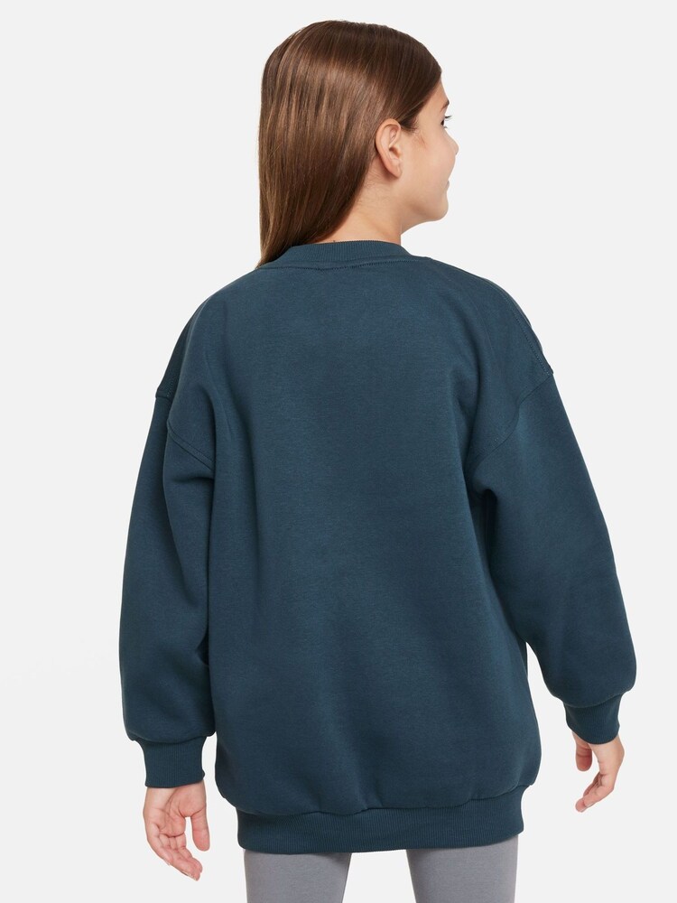 Nike Green Oversized Shine Fleece Sweatshirt - Image 2 of 4