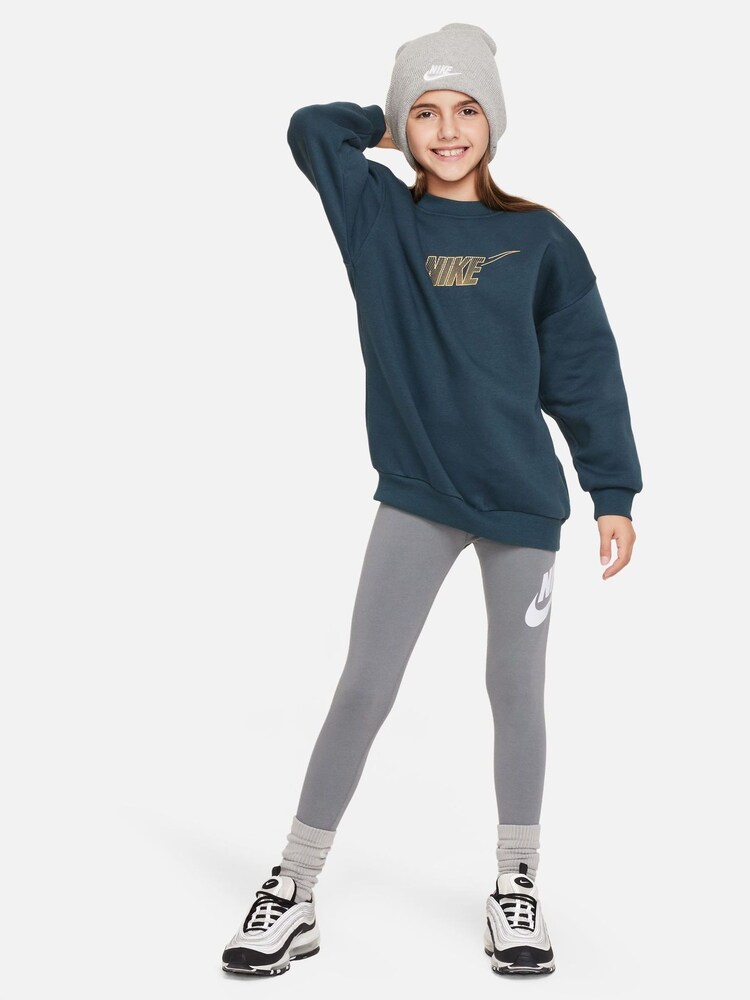 Nike Green Oversized Shine Fleece Sweatshirt - Image 4 of 4