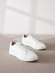 White Signature Leather Lace-Up Trainers - Image 1 of 6