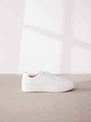White Signature Leather Lace-Up Trainers - Image 2 of 6