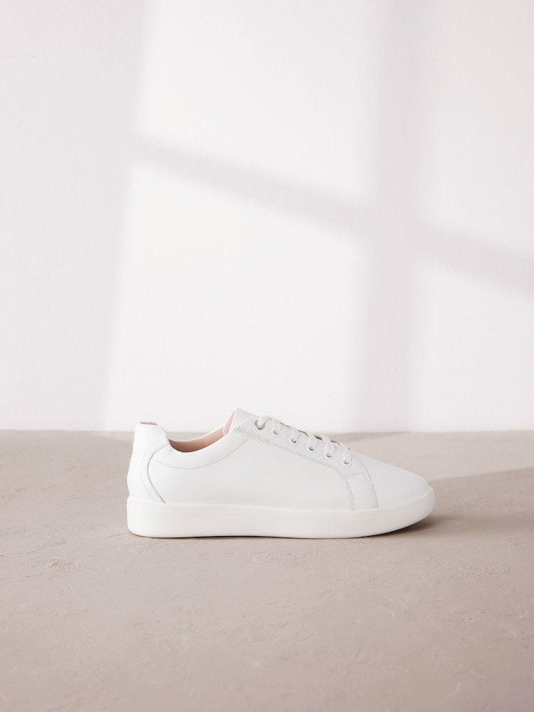 White Signature Leather Lace-Up Trainers - Image 2 of 6