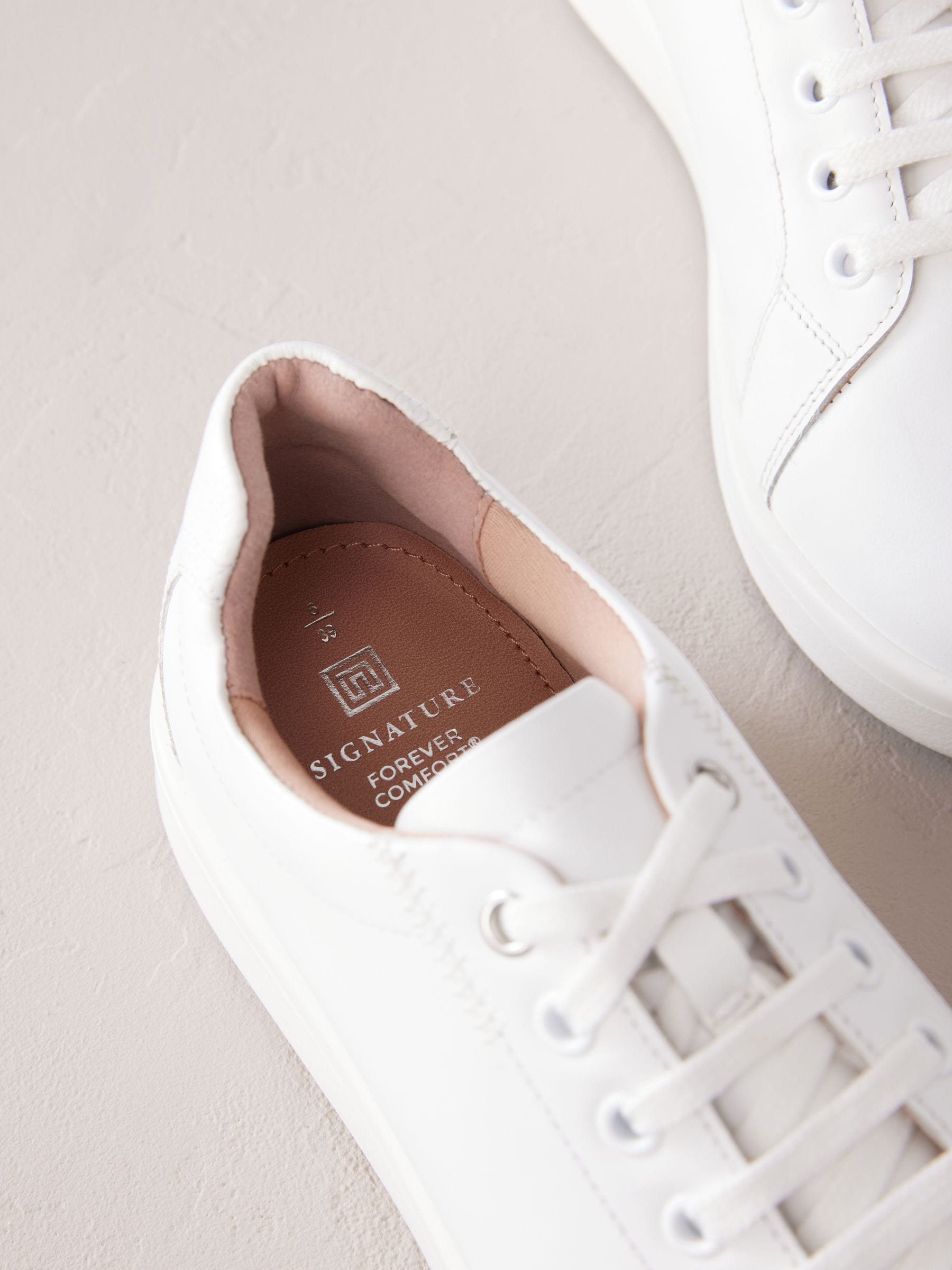Buy White Signature Leather Lace Up Trainers from the Next UK online shop