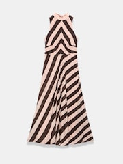 Mint Velvet Brown Striped Halter Maxi Dress - Image 7 of 8