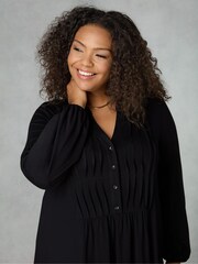 Live Unlimited Black Pintuck Yoke Jersey Tunic - Image 3 of 4