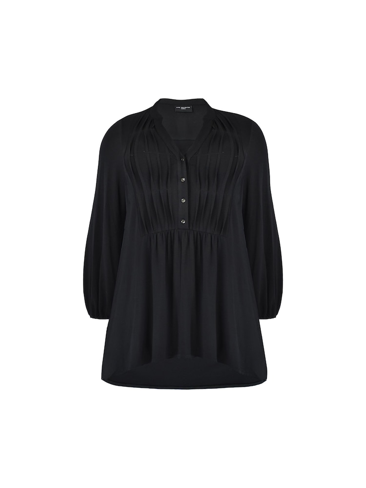 Live Unlimited Black Pintuck Yoke Jersey Tunic - Image 4 of 4
