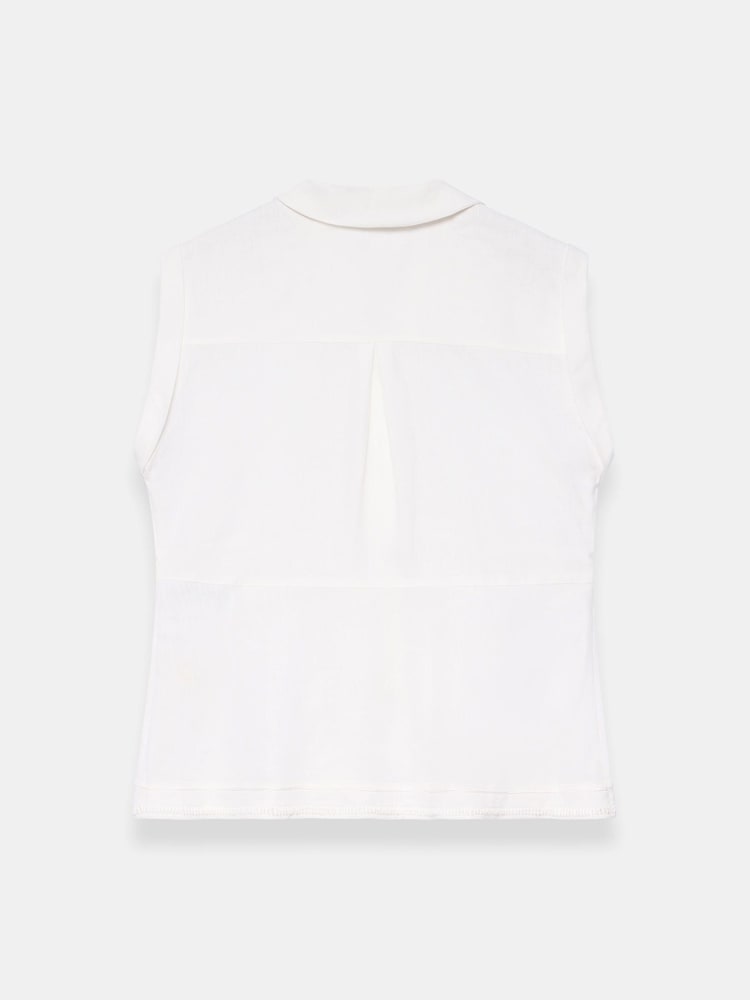 白色 - Mint Velvet Linen Sleeveless Shirt - 圖片 6/6
