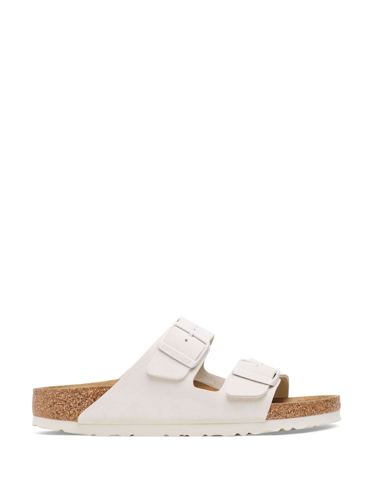 Birkenstock White Chrome Arizona Suede Antique Sandals - Image 1 of 3