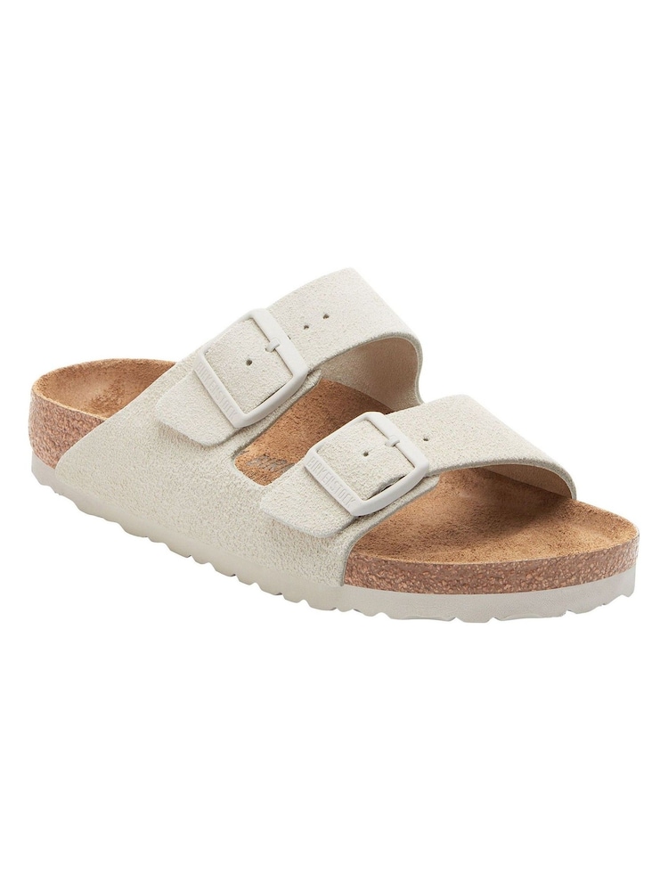 Birkenstock White Chrome Arizona Suede Antique Sandals - Image 2 of 3