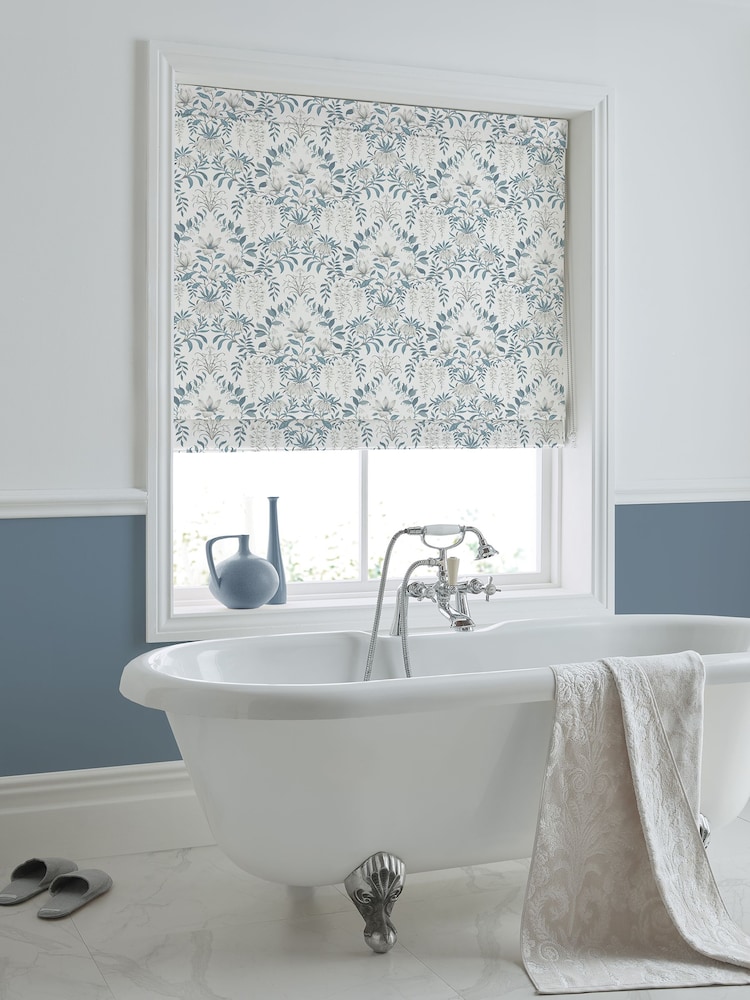 Laura Ashley Blue Parterre Seaspray Made to Measure Roman Blind - Image 1 of 6