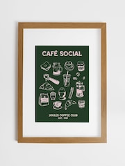Joules Green 89 Breakfast Club Wood Mounted Framed Print Wall Art - Image 2 of 7