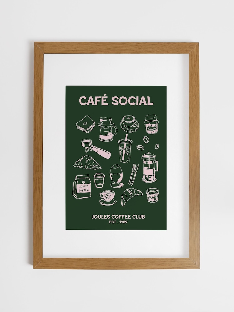 Joules Green 89 Breakfast Club Wood Mounted Framed Print Wall Art - Image 2 of 7 Joules Green 89 Breakfast Club Wood Mounted Framed Print Wall Art - Image 2 of 7